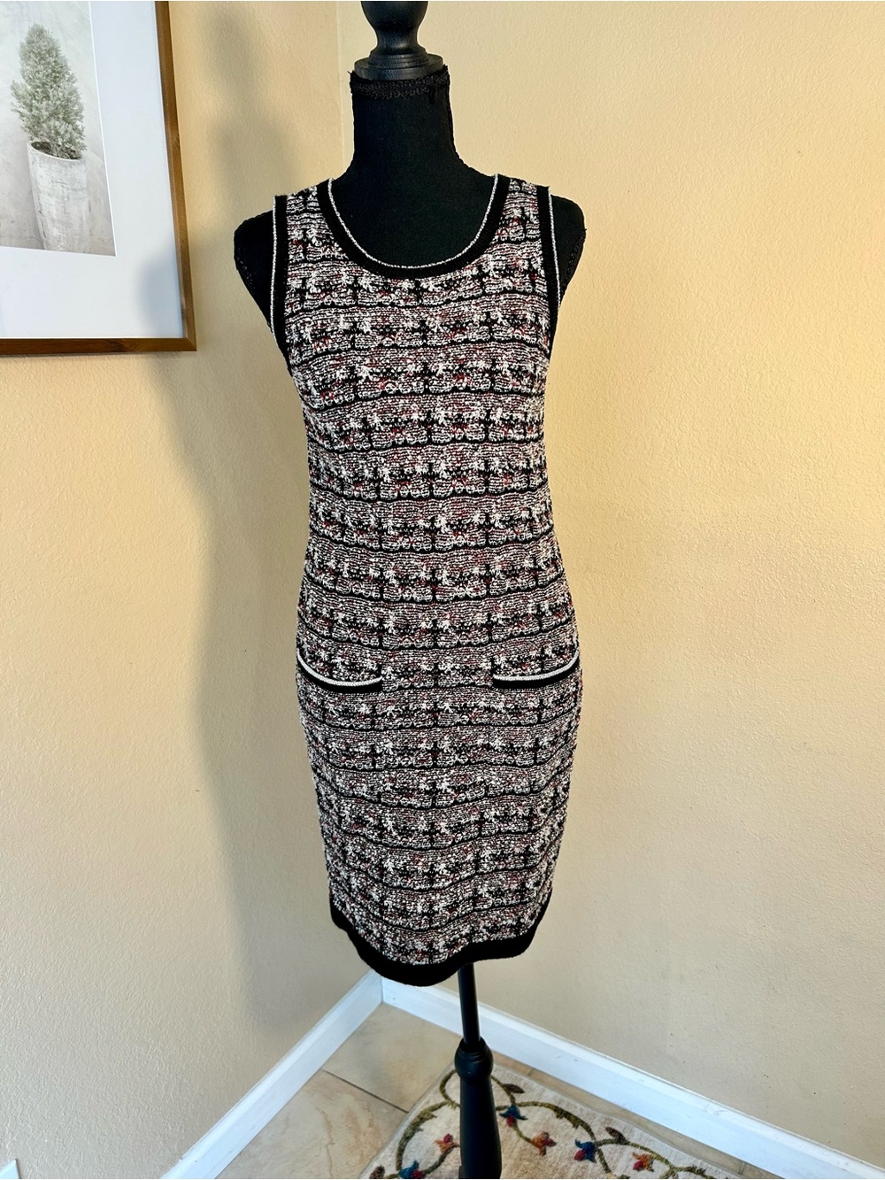 Eva Mendes Collection Tweed Edgy Sweater Dress Size Small